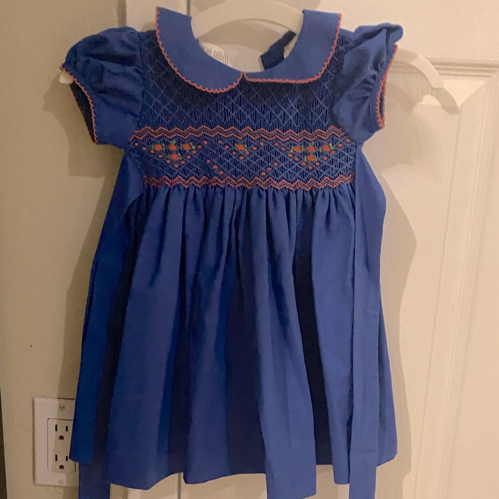 Mother Goose Baby Girl Blue Dress 12 M